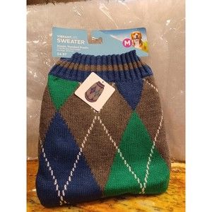 Vibrant Life Dog Sweater Size medium fits Beagle Argyle Sweater
